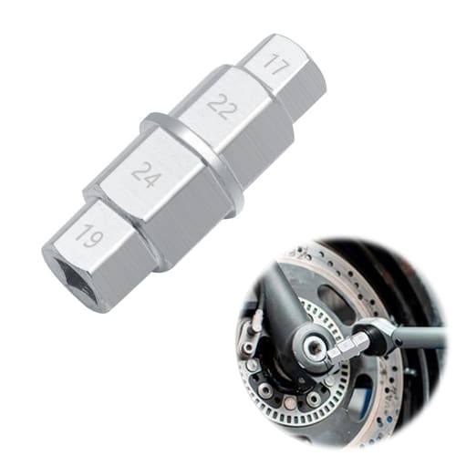 Hex Axle Tool, Motorcycle Hex Axle Tool, 17mm, 19mm, 22mm, 24mm Spindle Disassembly Hex Wrench Tool for Motorcycles (1 Piece) White