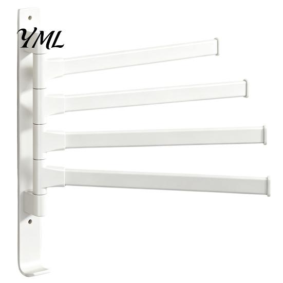 Rotating Towel Storage Swivel Rack, 180 Degree Design, Wall Mounted Space Bathroom Rack Aluminum Swing Holder, Anti-slip Organizer for Kitchen And