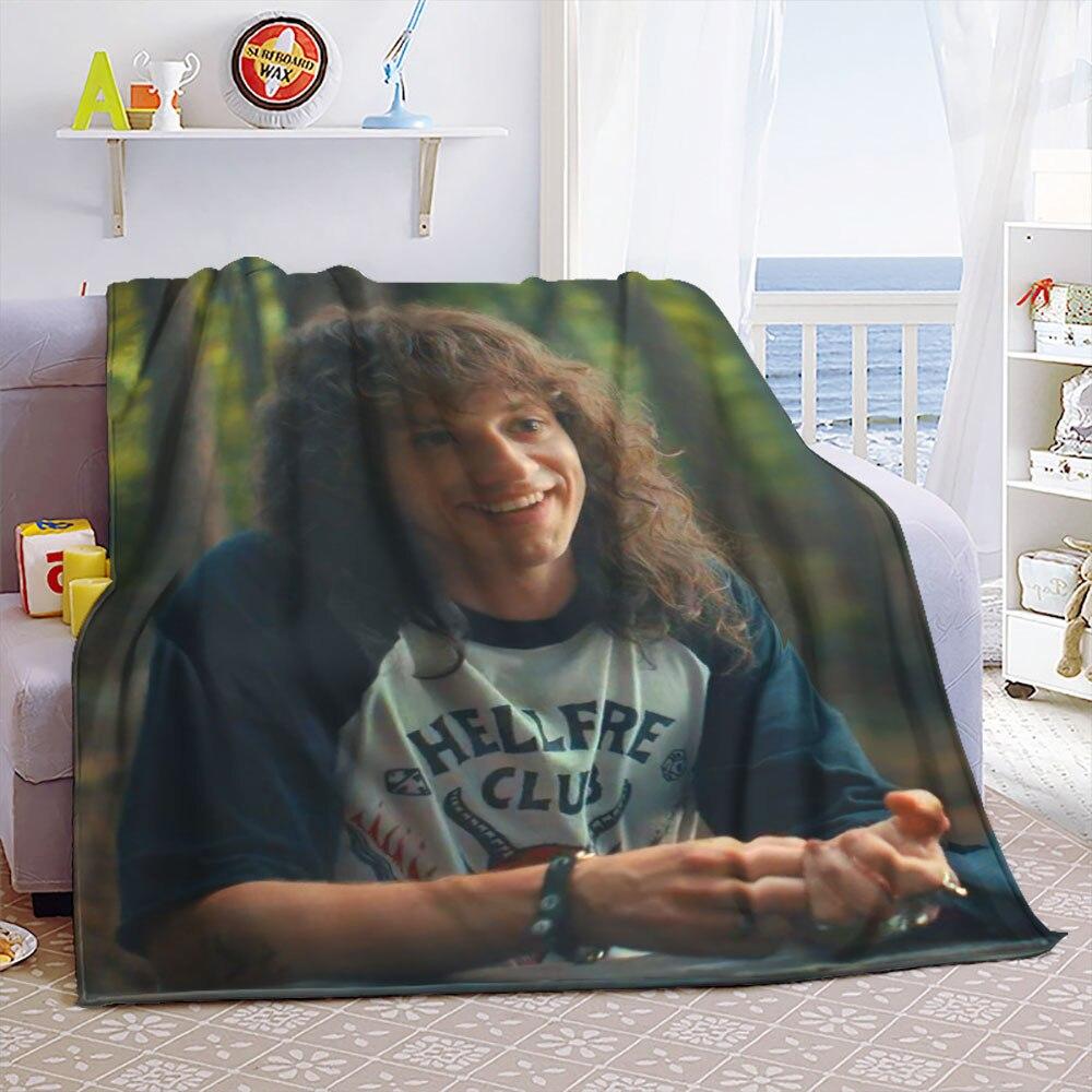 Портативные теплые пледы Eddie Munson Stranger Things для постельных принадлежностей для путешествий