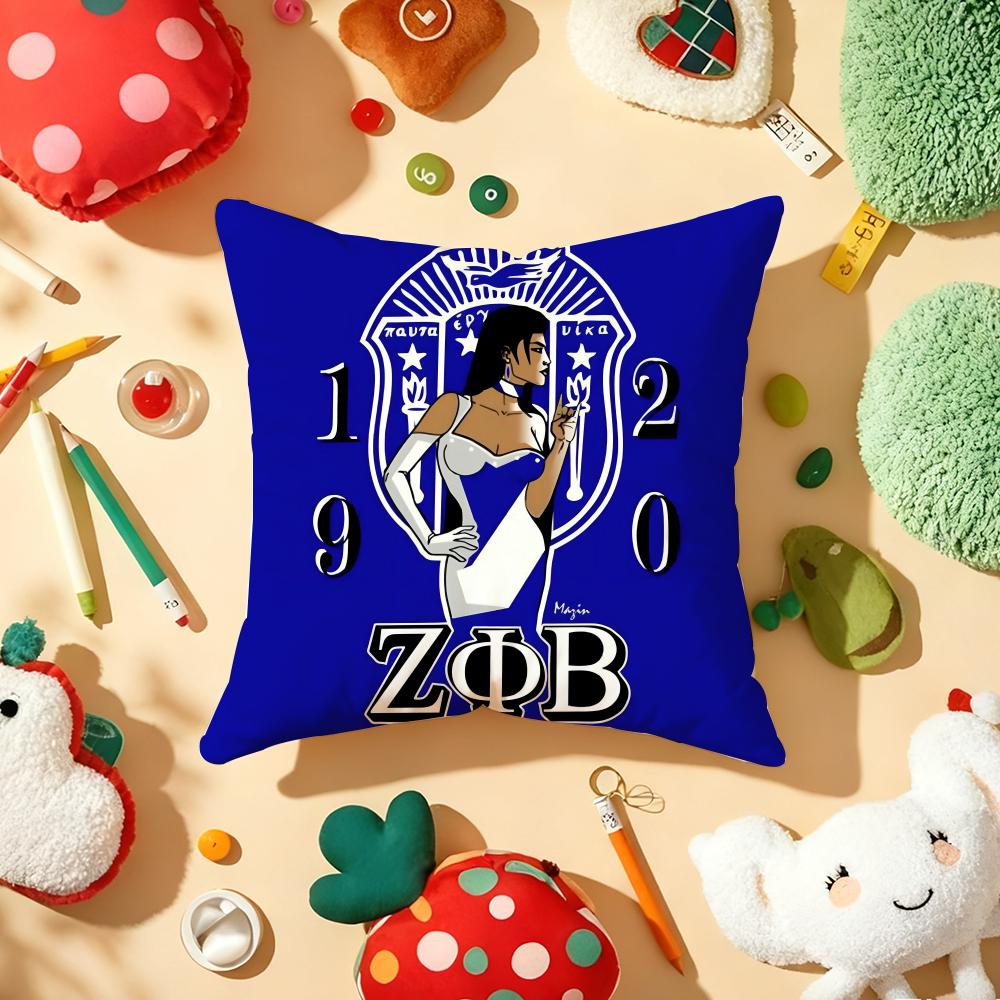ZZeta Phi BBeta Sorority Cushion Cover Plush Fabric Soft DoubleSided Printed Sofa Warm Winter Home Gift Pillow Cover