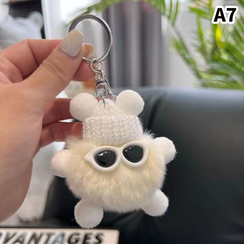 Hairball Small Coal Ball Elf Key Chain Cute Bag Pendant Female Pendant Small Monster Keychain Doll
