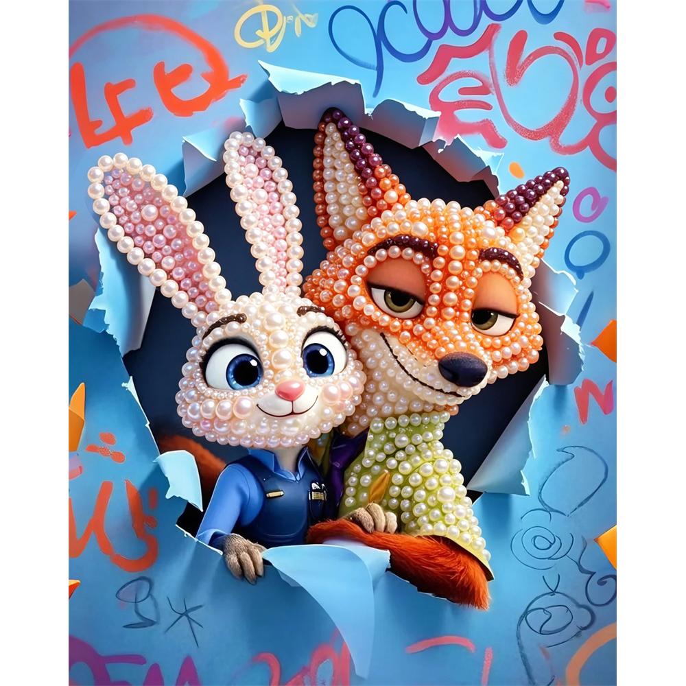 Disney DIY Жемчужная живопись Джуди и Ник Декоративная картина Креативные украшения Подарки друзьям Настольные украшения Домашний декор