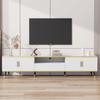 TV Schrank, 4 Fächern 1 Schublade Offenes Fach, Moderner Lowboard 90 Zoll TVs, TV Board Sideboard Möbel Wohnzimmer Esszimmer, 200x40x46cm, Weiß
