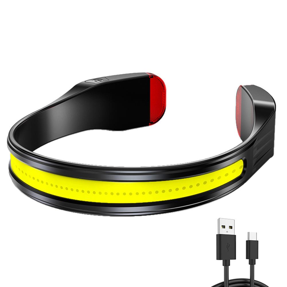 Красный Предупреждающий Задний Фонарь Водонепроницаемый USB-перезаряжаемый Налобный Фонарь-Фонарь для Кемпинга Рыбалки для Приключений Ночной Езды Аварийной Ситуации