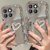 Подходит для чехла для мобильного телефона iPhone 15 Креативное гальваническое покрытие Любовь 13 Apple 14 Противоударный чехол 16Promax Мода