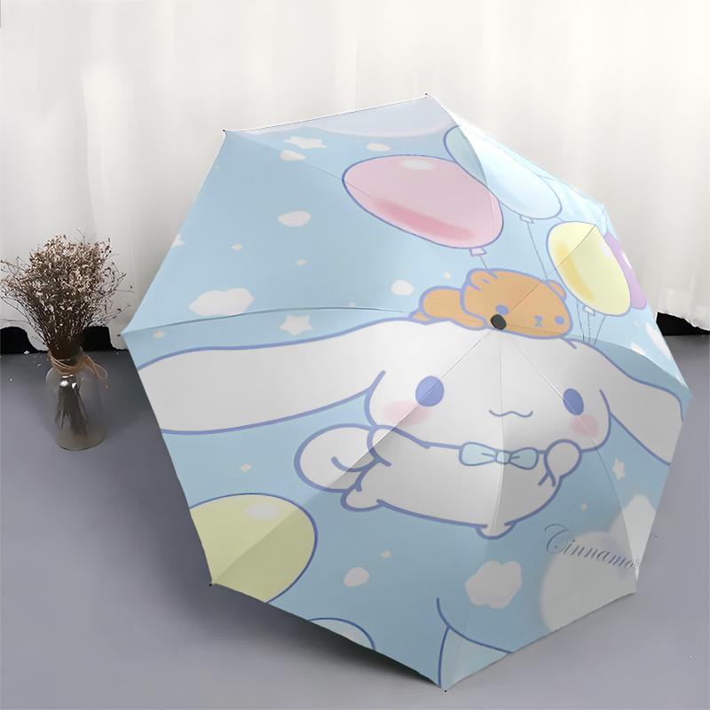 Colorful balloons CINNAMOROLL Automatic 3-Fold Umbrella Design, Cute Cartoon Pattern, Portable Outdoor Umbrella, Perfect, Holiday Gift for Disney fans