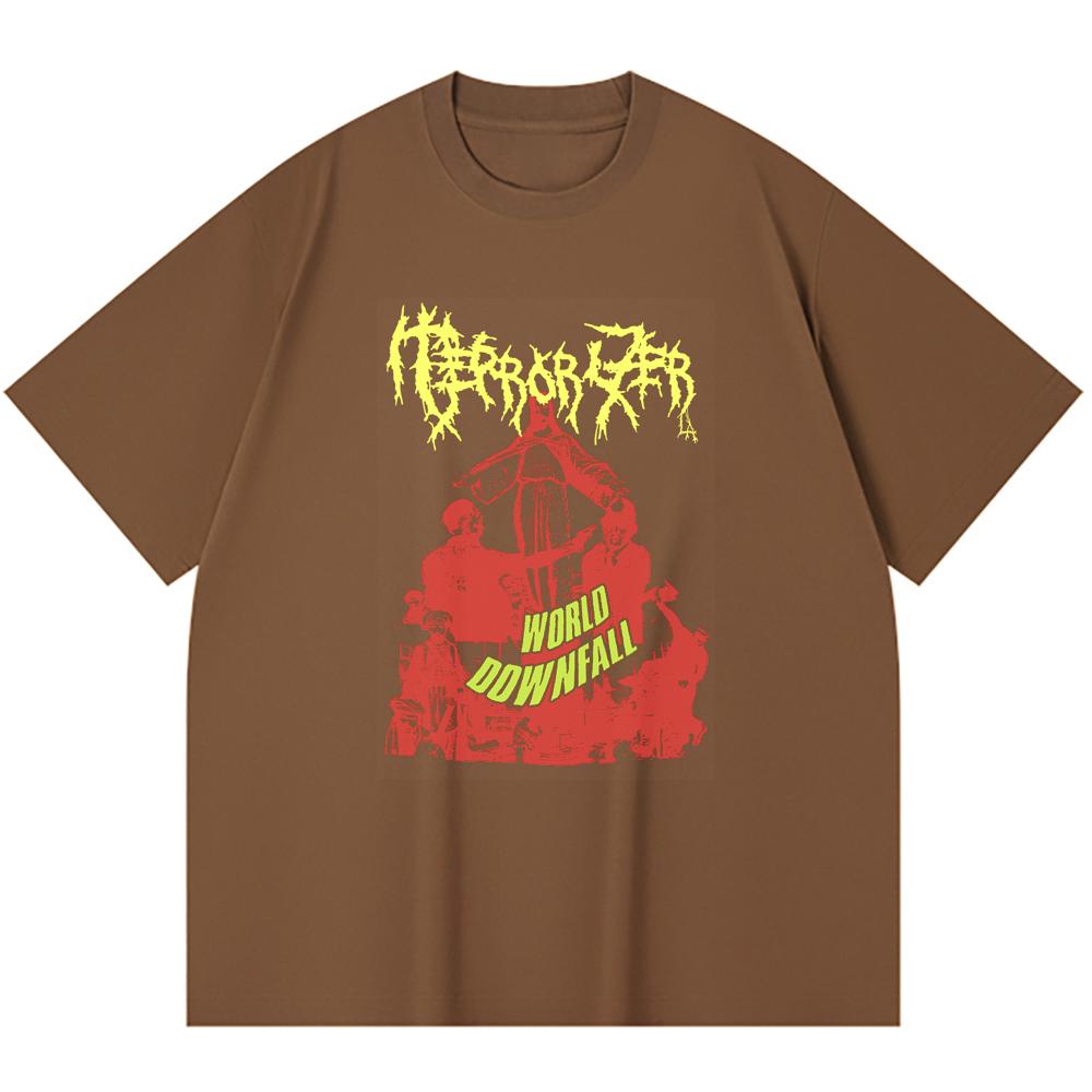 Хлопковая футболка плотностью 230 г/м² 100% Хлопок Heavy Metal Футболка с принтом рок-группы Популярная музыка Унисекс Тяжелая хлопковая футболка