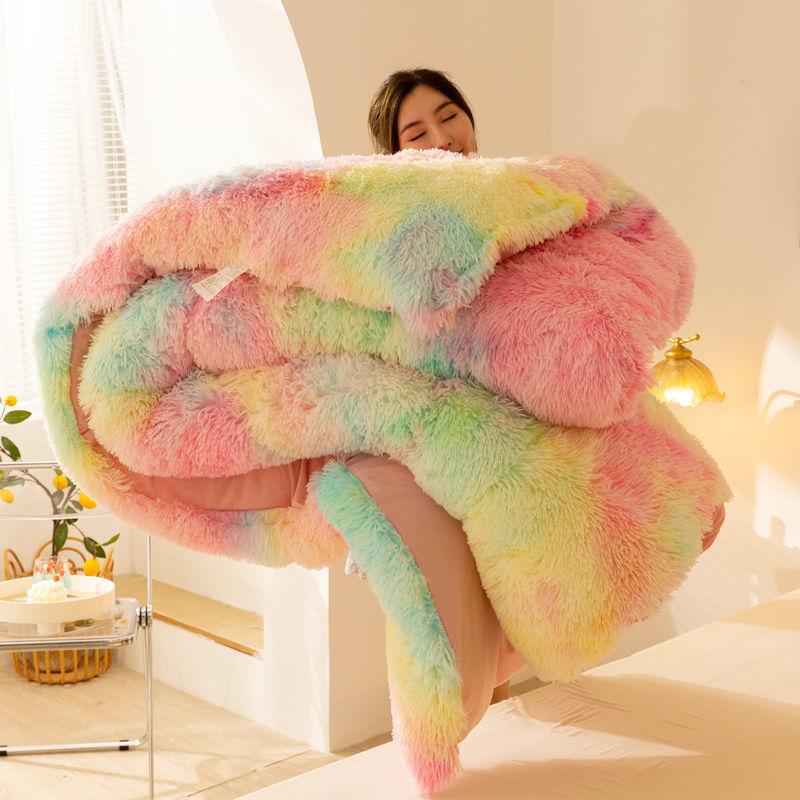 Winter Mink Down Quilt Cover Double-sided Plush Princess Style Coral Down Quilt Cover Crystal Velvet