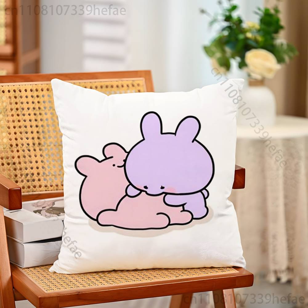 Cute AAsamimichan Funny Pillow Case Antidustmite Pillowcase Invisible Zipper Silky Short Plush Sofa Cushion Cover