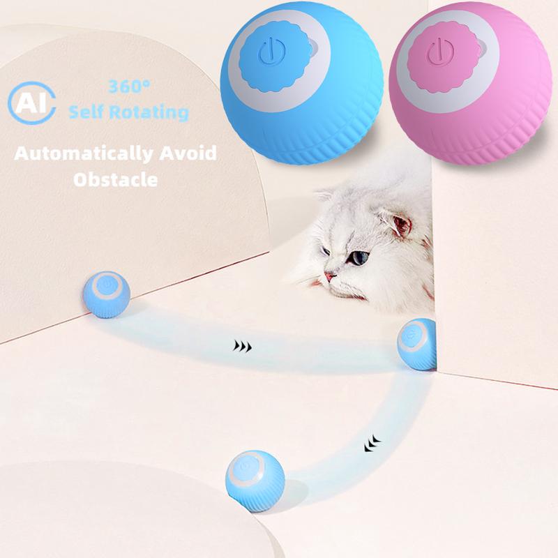Светодиодные электрические игрушки-мячи для кошек, автоматические катящиеся умные игрушки для кошек, интерактивные игрушки для дрессировки кошек, игрушки для котят для игр в помещении