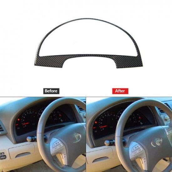 Carbon Fiber Speedmeter Panel Decorative Cover Trim For Toyota Camry 2007-2011