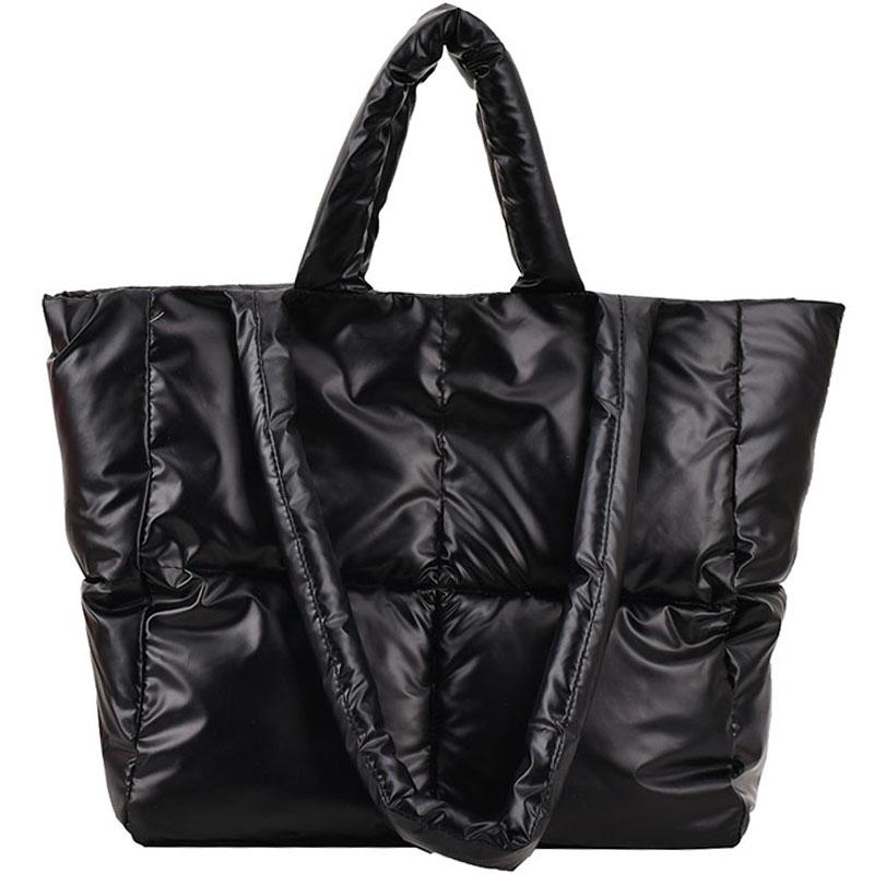 Вместительная зимняя большая сумка-тоут с подкладкой, дизайнерские женские сумки через плечо, роскошные большие сумки для покупок из пуха и хлопка, кошельки