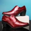 New Arrival Pointed Men's Shoes Red Leather Shoes Big Size 46 Men Height Increasing High Shoes for Men Zapatos Hombre De Vestir