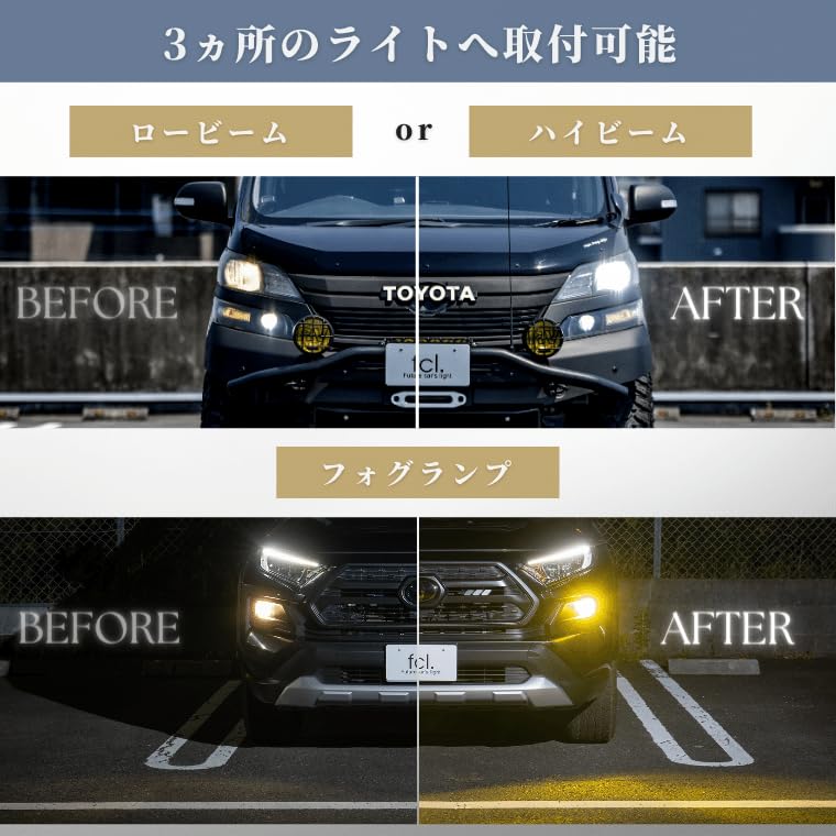 Фкл. Светодиодная противотуманная фара H3 H3C, Лампа, Лимонно-желтый, 10 000 лм, Совместима с автомобилем