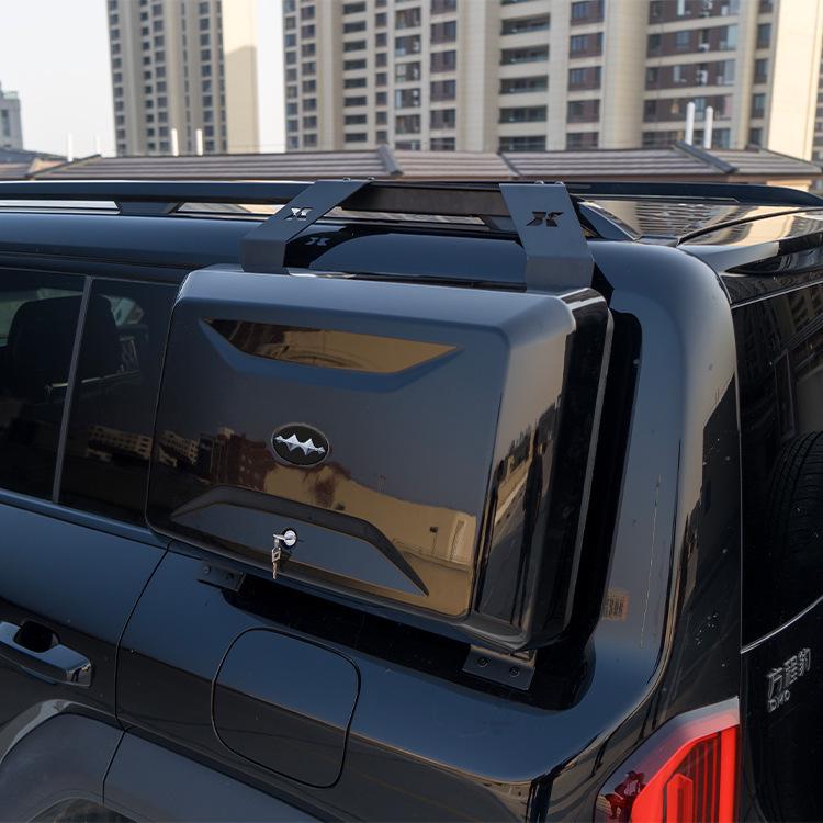 BYD Fangchengbao 5 Roof Rack: Aluminum Alloy Platform with Side Ladder and Storage Box for Camping & Off-Roading.