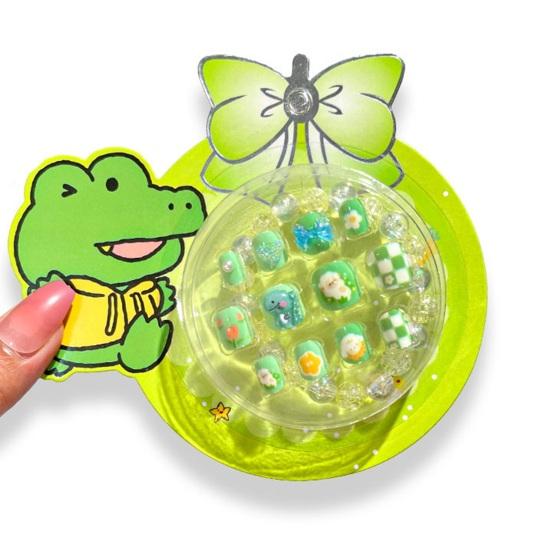 12 шт., накладные ногти, очаровательный мультяшный узор, яркий цвет, полное покрытие, декоративные накладные ногти, маникюрные советы