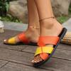 Women Flat Slippers 2025 New Leather Cross Strap Rome Style Low Heels Sandals Summer Casual Ladies Slippers Slides for Women