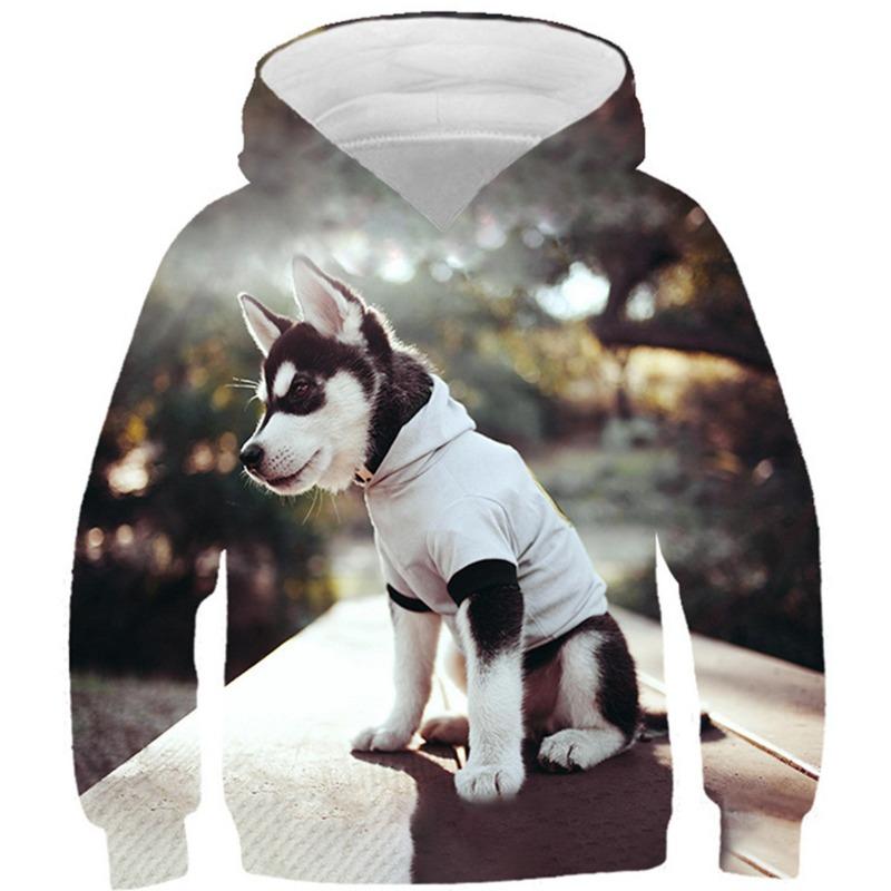 Осенние толстовки с 3D-принтом в виде животных, модные повседневные спортивные толстовки с длинным рукавом для детей и мальчиков