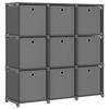 VidaXL 9-Cube Shelving Unit with Boxes Grey 103x30x107.5 Cm Fabric