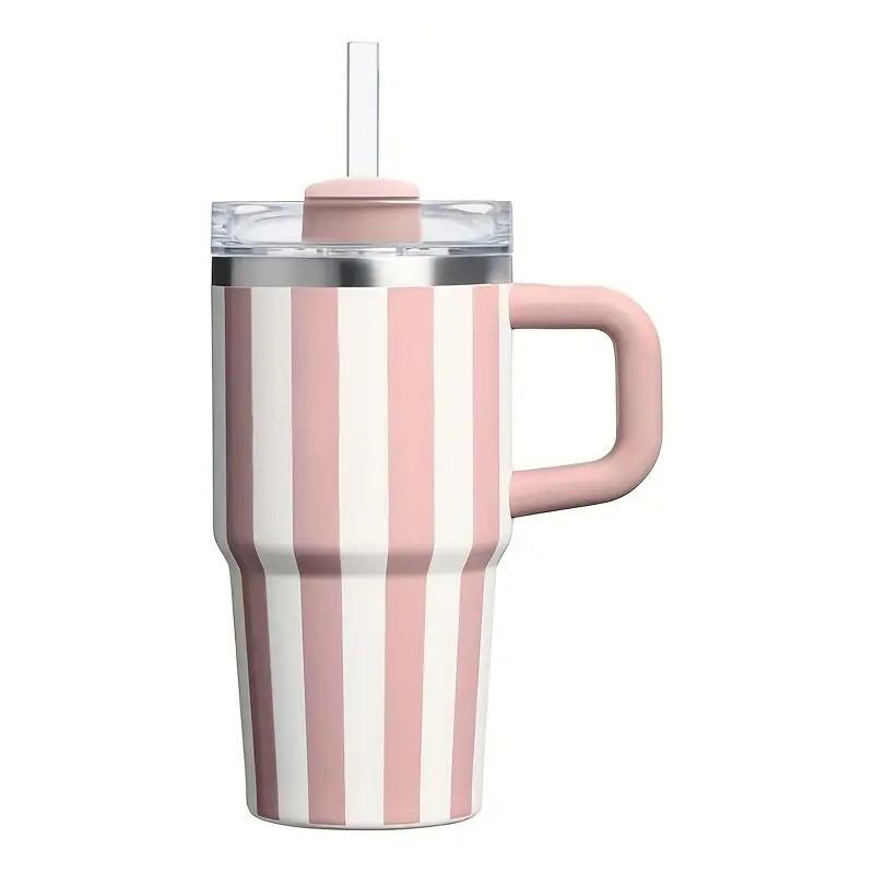 Термобутылка для воды 20 унций с ручкой и соломинкой Посуда для напитков Горячая Холодная Нержавеющая сталь Термос Портативные Автомобильные Кофейные чашки Термокружка