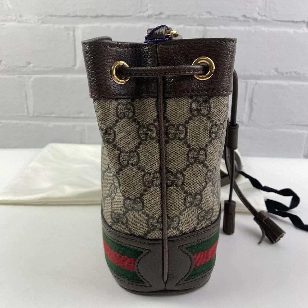 [Pre-Owned] Gucci Ophidia Mini Bucket Bag 'Beige/Ebony' - Excellent #U3PBZ8