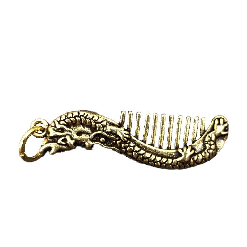 Dragon Head Coil Pendant Hip-Hop Necklace with Fashionable Haircut Comb