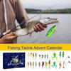 Christmas Fishing Advent Calendar 24 Days Fish Tackle Lures Set Countdown Calendar for Fishing Lovers Father's Day