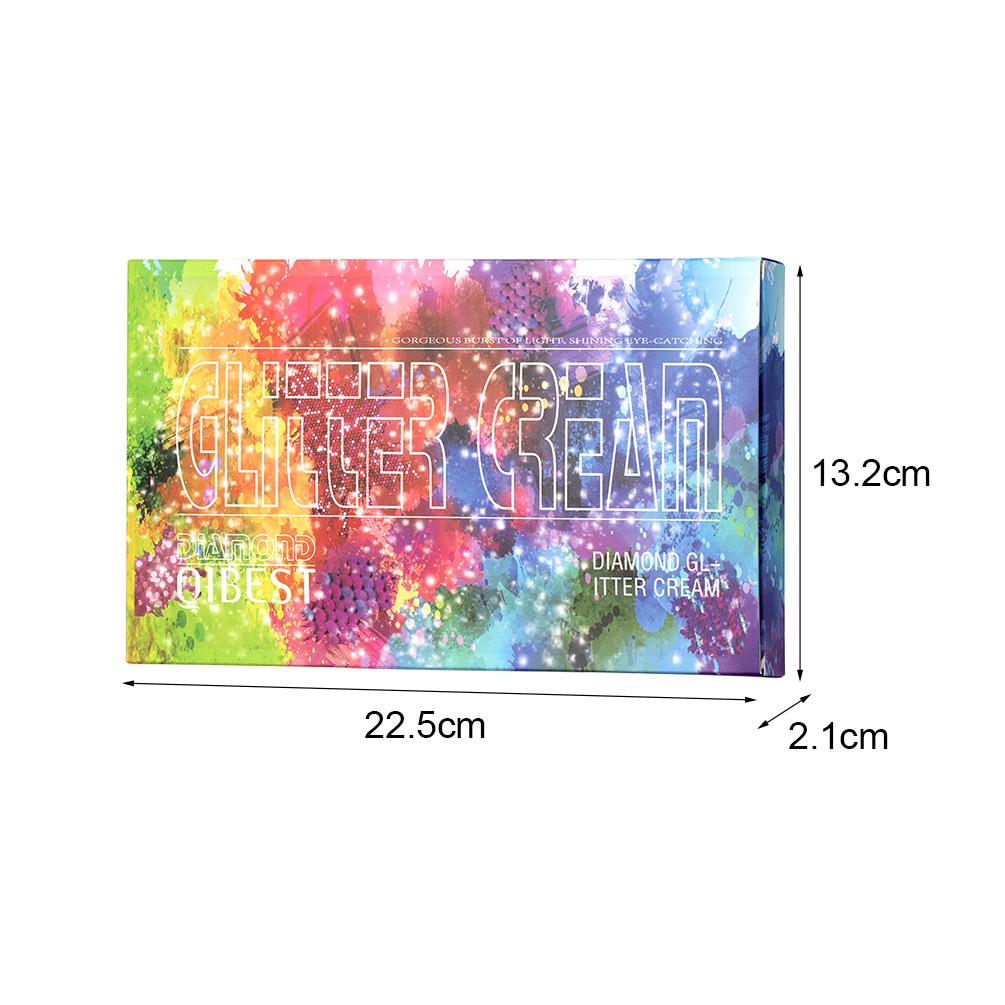 QIBEST 6-цветный крем-тени для век с блестками, поляризованный блестящий крем для лица и тела, блестящий ослепительный осветляющий набор, сценический макияж