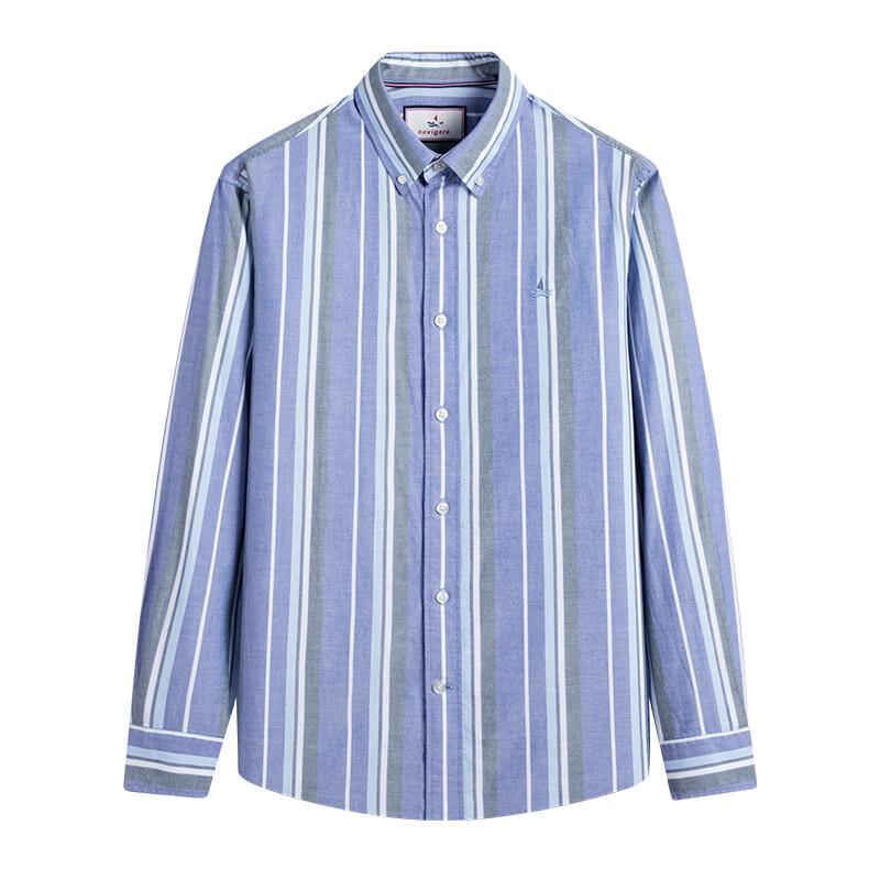 Navigare Men's Retro Plaid Brushed Cotton Long Sleeve Shirt