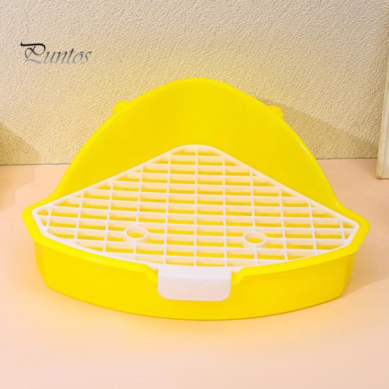 Small Pet Toilet High Fence Detachable Hollow Platform Easy Cleaning Rabbit Litter Pan Animal Potty Trainer Bunnies Corner Toilet Box Ferret Hamster