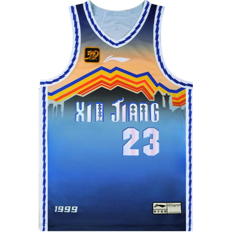 Li Ning CBA Series 24-25 Season Xinjiang Guanghui Fan Edition дышащая удобная баскетбольная майка Shalamu 23 мужская майка Dream-Blue AAYU859-1