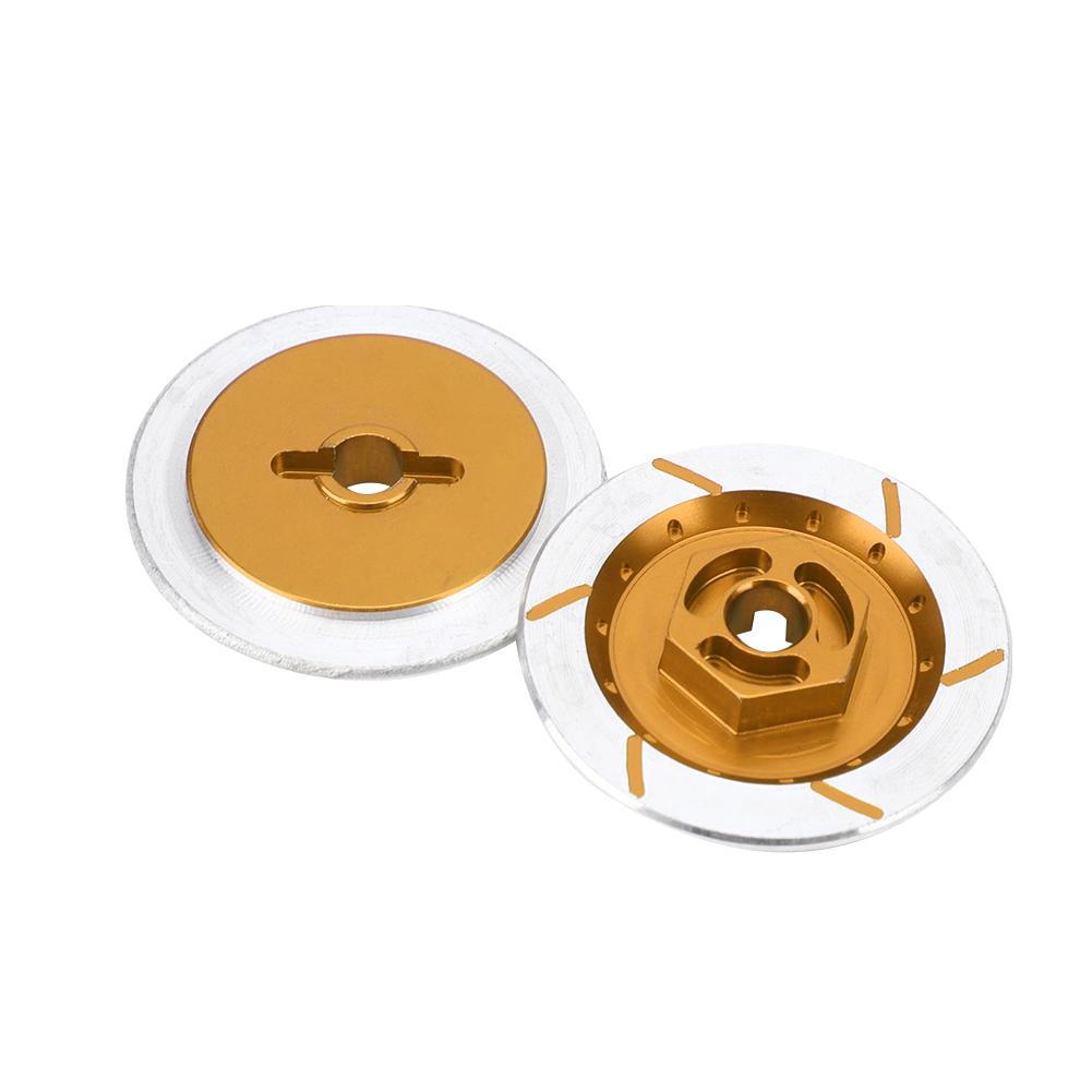 4pcs Aluminum Alloy Wheel Brake Disc Accessory Fit for HSP 94123 R31 1 10 RC CarYellow
