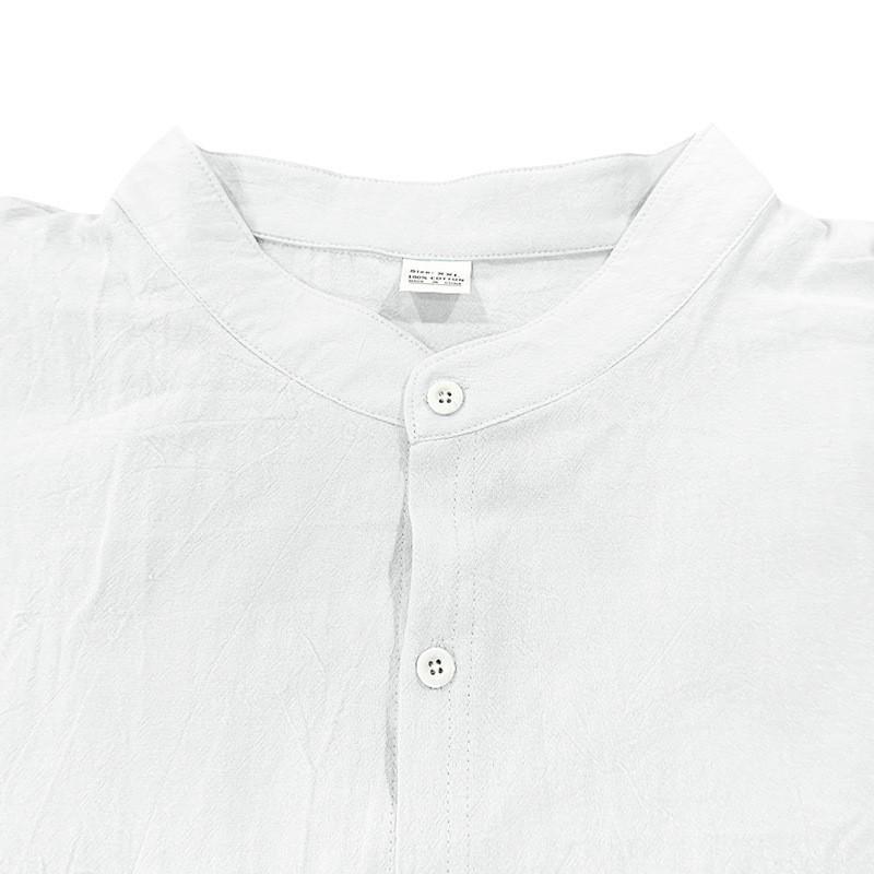 Мужской льняной пляжный комплект в американском стиле 2025 года: Повседневная, дышащая рубашка с длинным рукавом и брюки