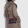 New COACH Tate Leather Handbag, Shoulder Bag, Crossbody Bag Small Women's Red & Dark Brown C2632-V5FCG