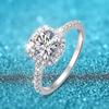 100% Moissanite Rings 1CT 2CT 3CT Brilliant Diamond Halo Engagement Rings For Women Girls Promise Gift Sterling Silver Jewelry