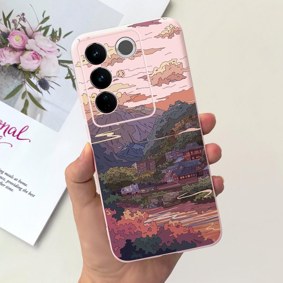 Чехол для Vivo V27 Чехол для Vivo V27e V2237 Милый Модный Расписной Чехол Мягкий Силиконовый Чехол для Телефона Для Vivo V27 Pro V 27 V27e Задняя Крышка Сумки