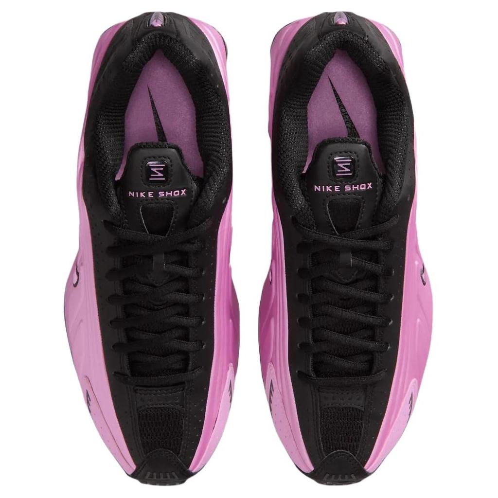 Nike Дышащие кроссовки для бега Shox R4 с амортизацией, женские, черные с фиолетовым, AR3565-014