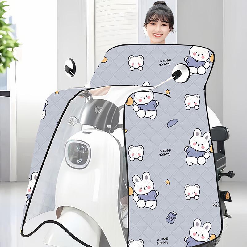 Electric Vehicle Windshield Summer Sunscreen Poncho – Windproof Sunshade for Battery Motorcycles