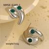 GEMCHIC Women's Stainless Steel Geometric Teardrop Stud Earrings with Colored Gemstones, Minimalist Luxury Ear Jewelry