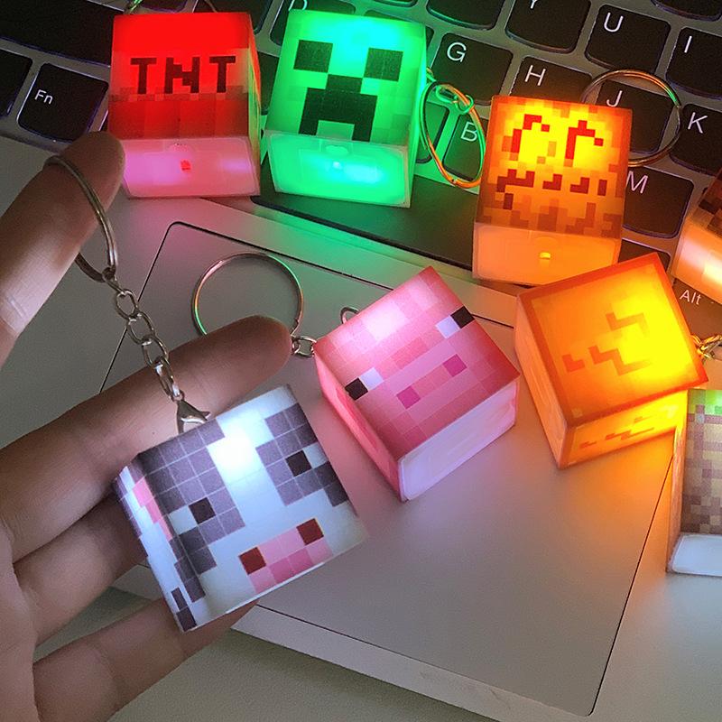 Тема игры Mc Окружающий Светодиодный фонарик-брелок, Перезаряжаемый через USB, Мини-фонарик, Брелок, Подвеска для рюкзака, Детские подарки, Светодиодный ночник