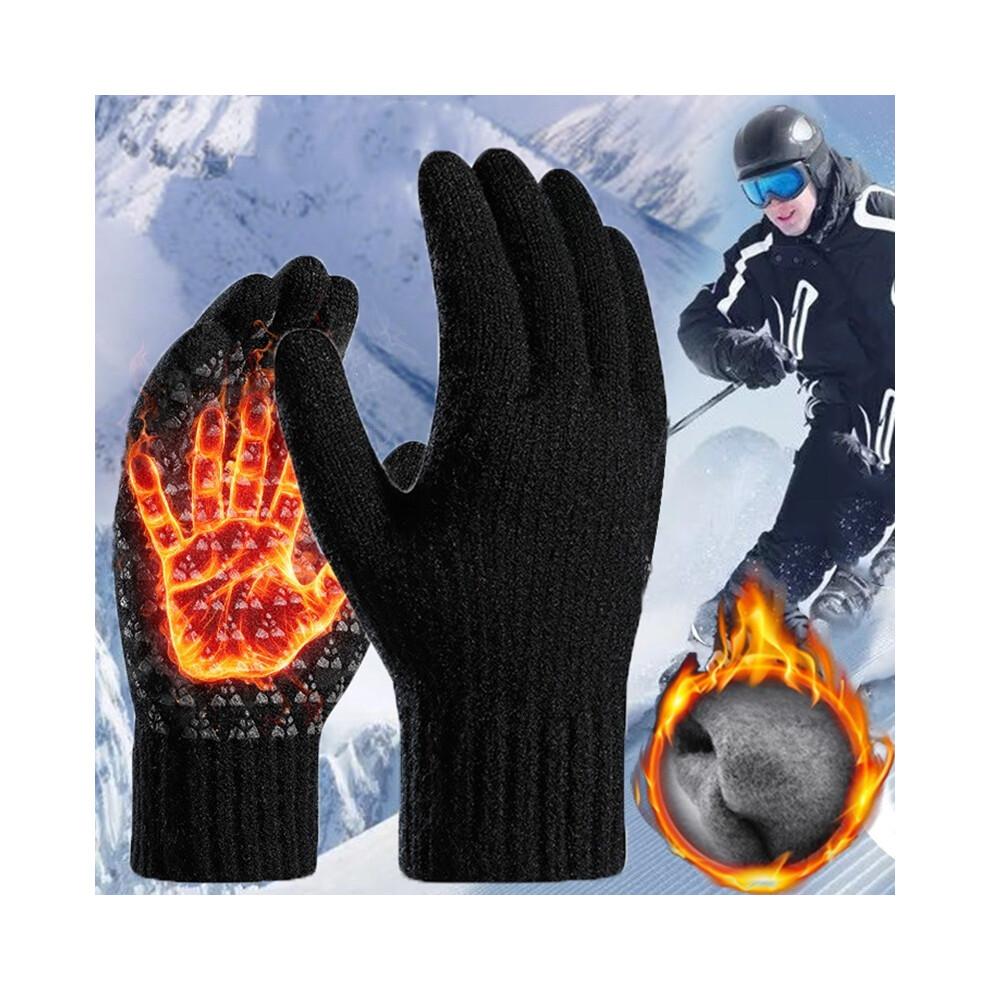 Winter Men Touchscreen Gloves Knitted Wool Warm Mitten Adult Outdoor Grasp Screen Cycling Glove Thicken Autumn Winter Gloves