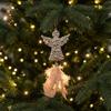 Delicate Christmas Tree Feather Pendant Plastic Christmas Hanging Decoration  Window Decor