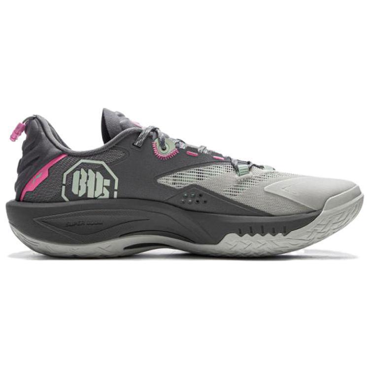 Li Ning износостойкие с поддержкой, упругим захватом, низкие, для уличного исполнения, баскетбольные кроссовки, мужские, серо-голубо-розовые, ABFV005-3