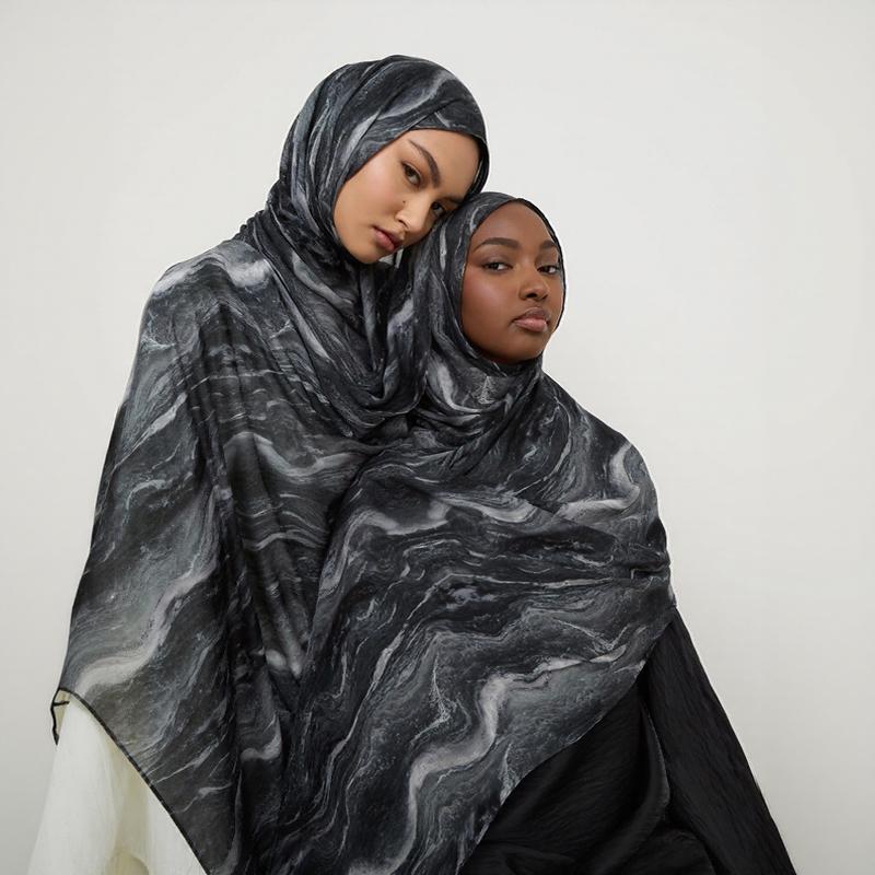 New Women's Watercolor Hijab Scarf Bandana Headband Vintage Luxury Beach 180cm Long Handkerchief Bohemia Muslim Accessories