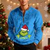 Mens Christmas Sweater Zip Up Sweatshirts Vintage Knit Graphic Sweatshirt Xmas Stand Collar Pullover