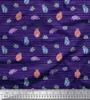 Blue Japan Crepe Satin Fabric Ladybug Insect Fabric Prints By Metre 42 Inch