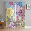 Bohemian Retro Ethnic Tulle Curtains for Living Room Bedroom Modern Kitchen Sheer Curtains for Voile Curtain