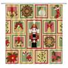 Рождественская занавеска для душа «Щелкунчик», Рождественская елка Снеговик Набор для украшения ванной комнаты с крючком Ткань Рождественский подарок