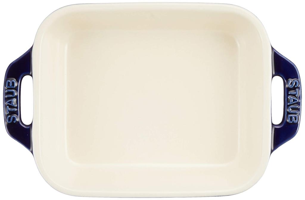 Staub Dish Granblue 14 X Ceramic Gratin Dish Oven Microwave Safe Japanese Dish "Rectangular 11cm" [Authorized Product] 40508-583