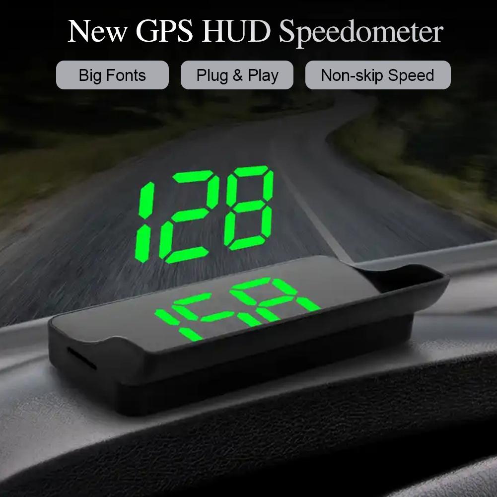 Digital Head Up Display GPS Speedometer - Windshield Projector Speed Meter Clock Gauge Speed KMH HUD